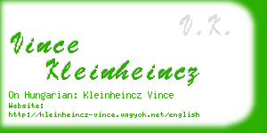 vince kleinheincz business card